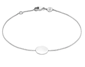 9K White Gold Solid Mini Disc Bracelet 18cm 1cm