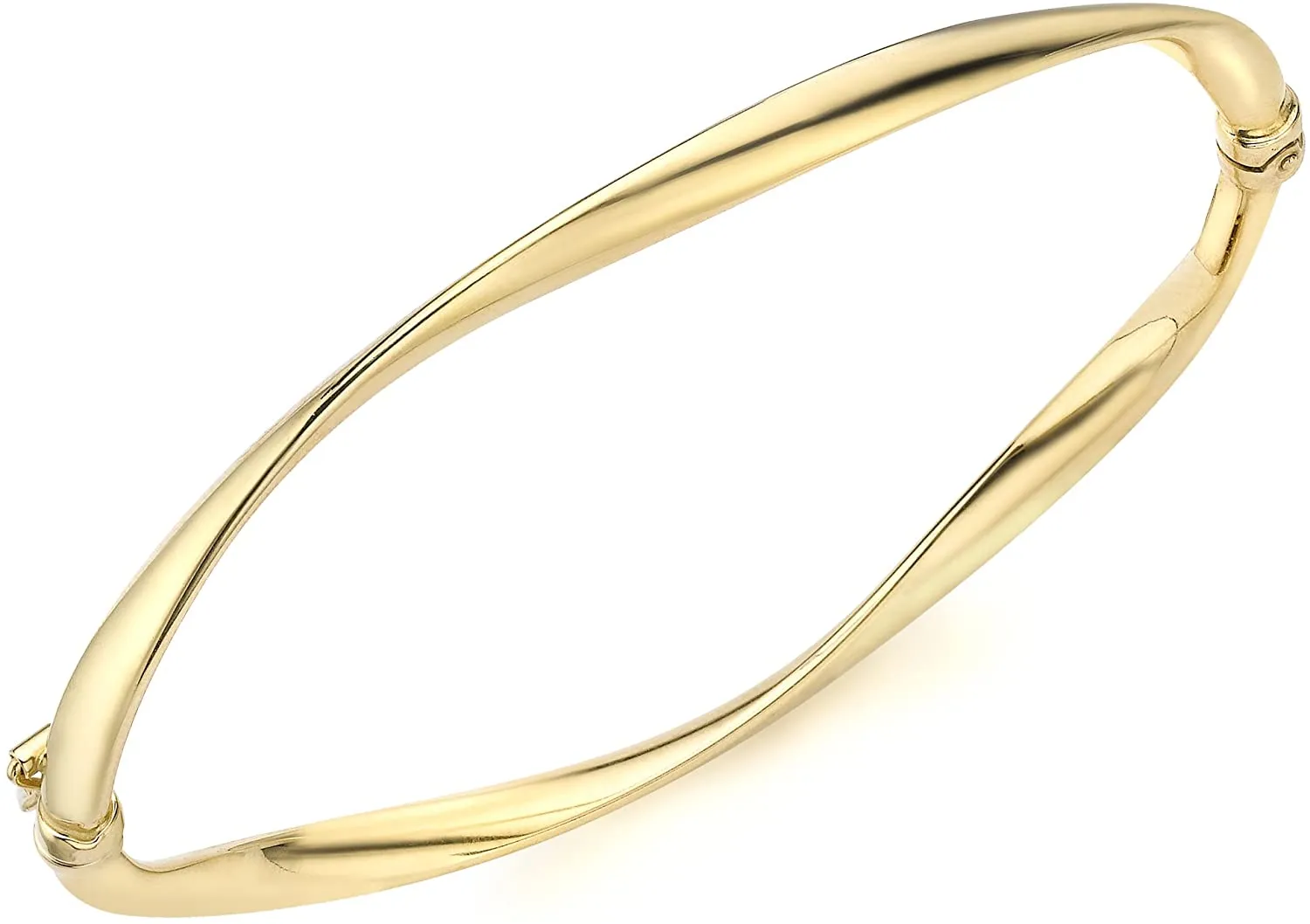 9K Yellow Gold Organic Twist Bangle 60cm