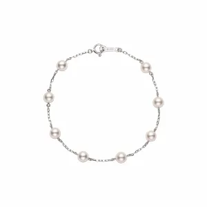 Akoya Cultured Pearl Station Everyday Essentials Bracelet (6.5-6mm A )