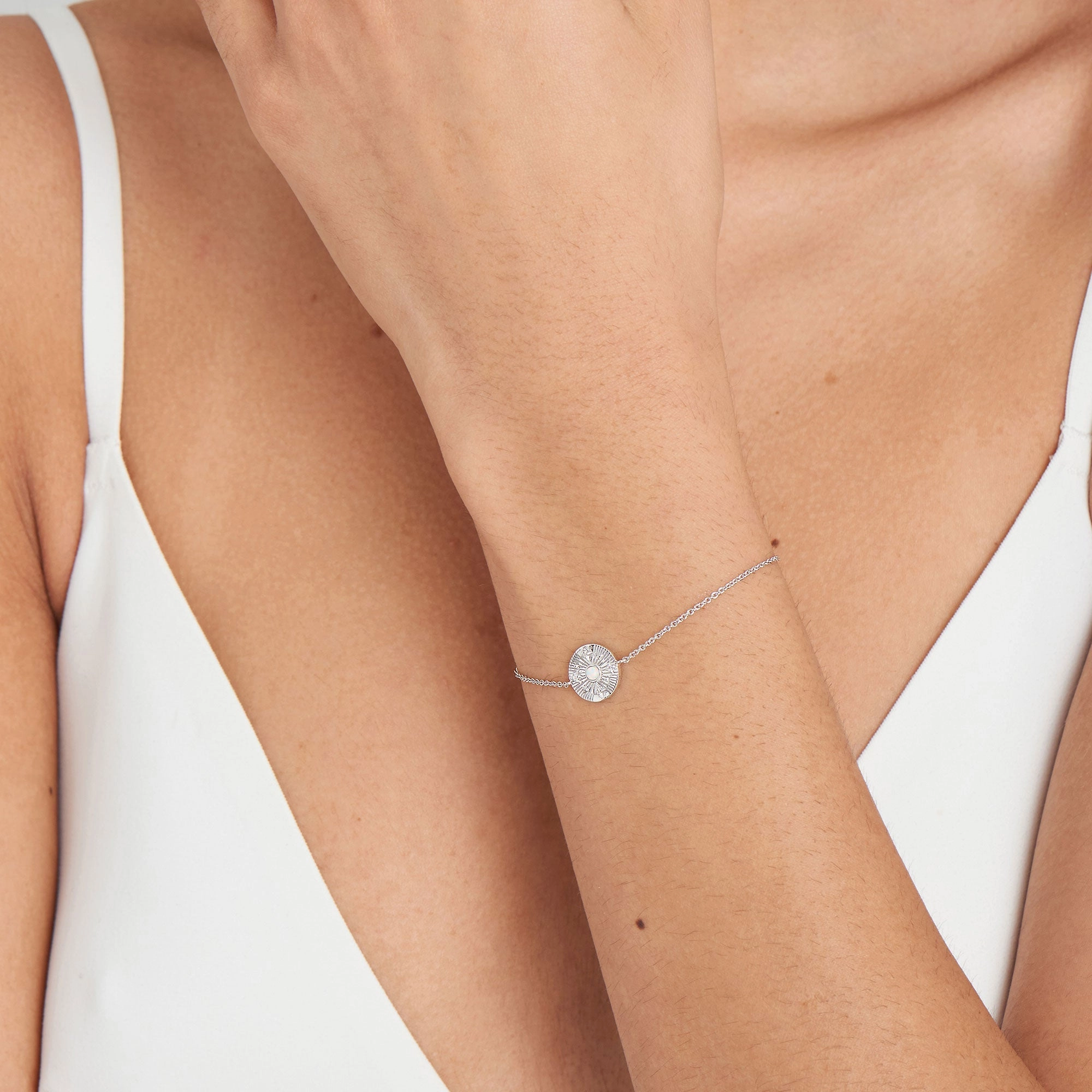 Ania Haie Silver Scattered Stars Kyoto Opal Disc Bracelet