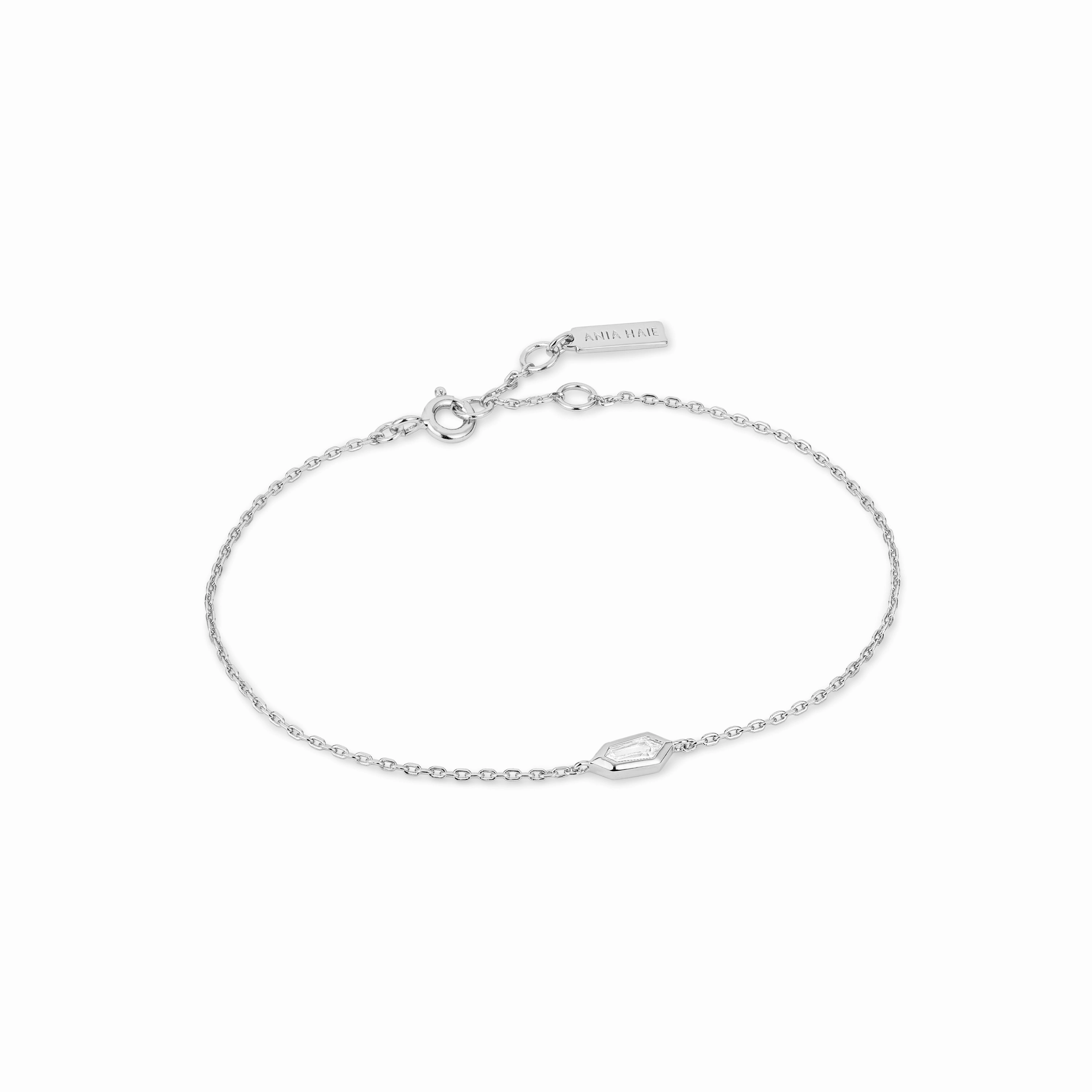 Ania Haie Silver Sparkle Emblem Chain Bracelet
