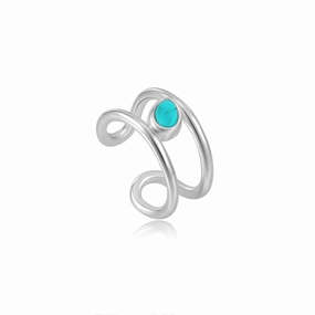 Ania Haie Silver Tidal Turquoise Ear Cuff