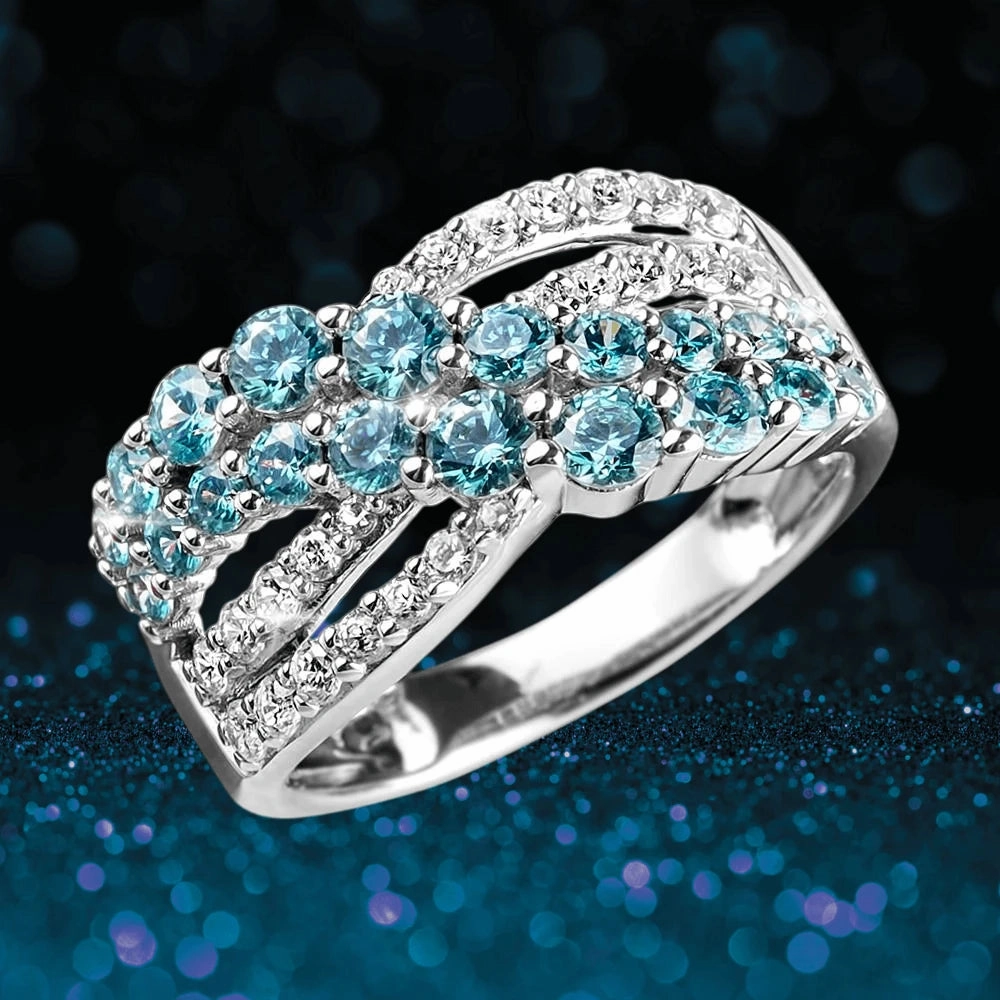 Aqua Cascade Ring