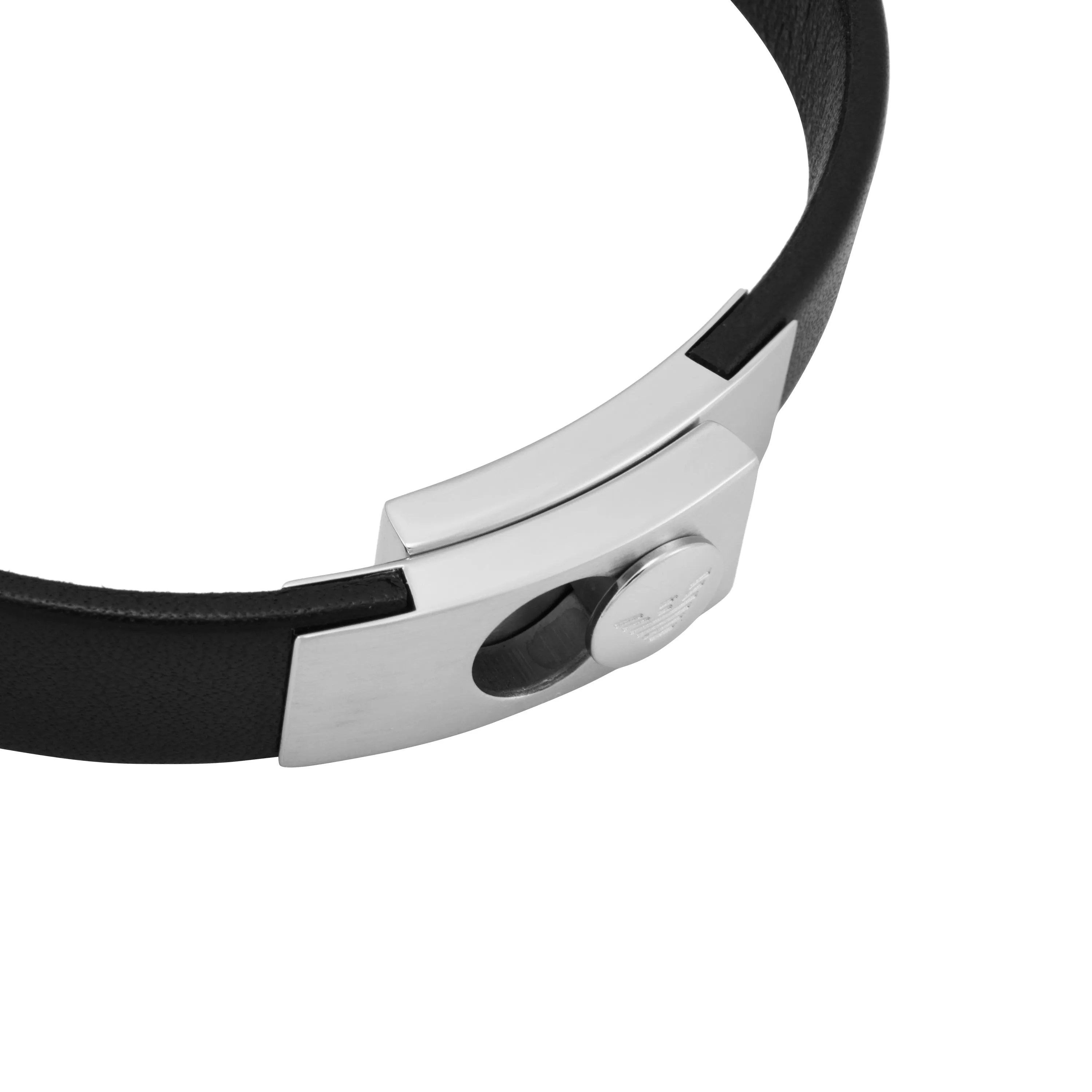 Armani Elegance Black Leather Bracelet EGS3087040