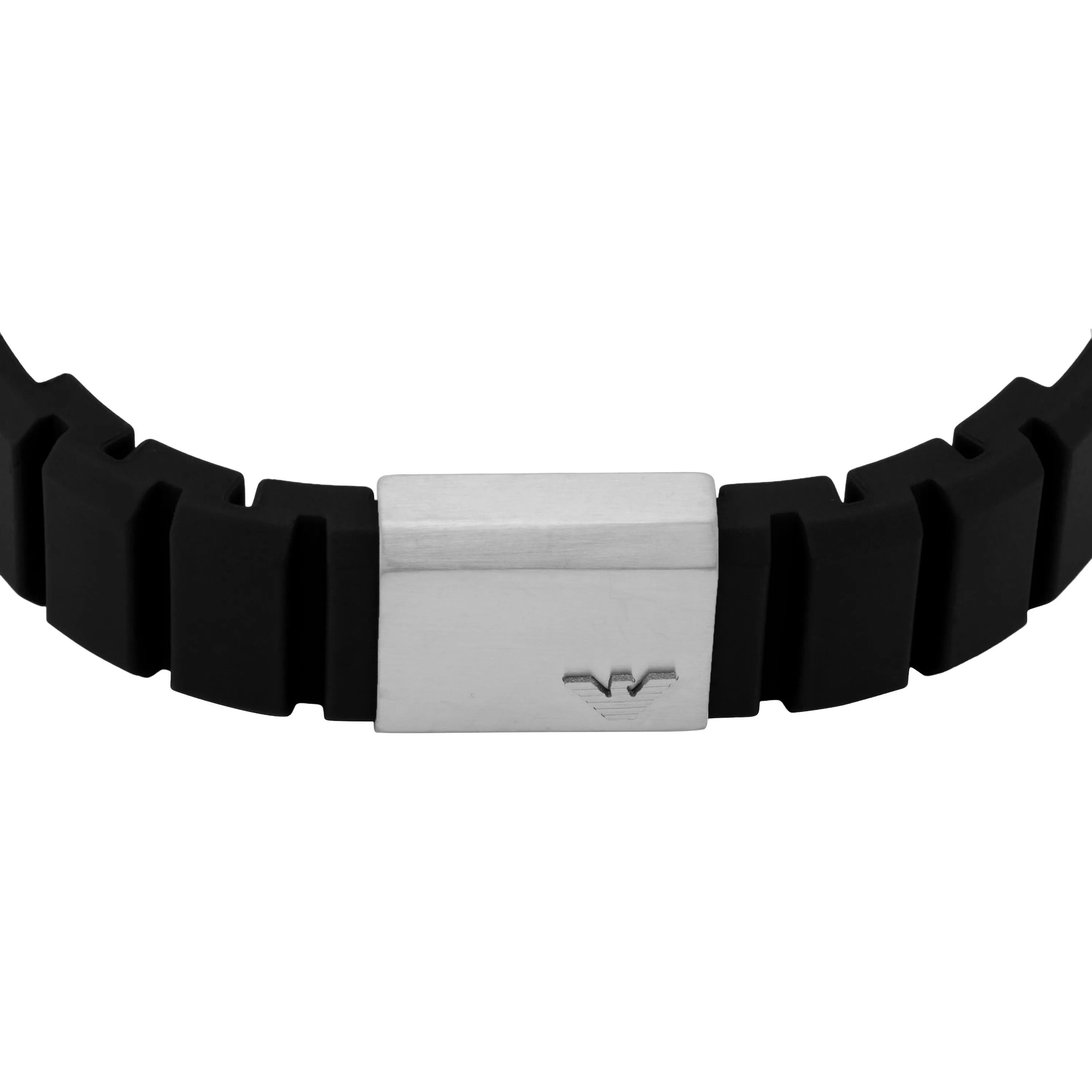 Armani Elegant Black Silicone and Steel Bracelet EGS3079040