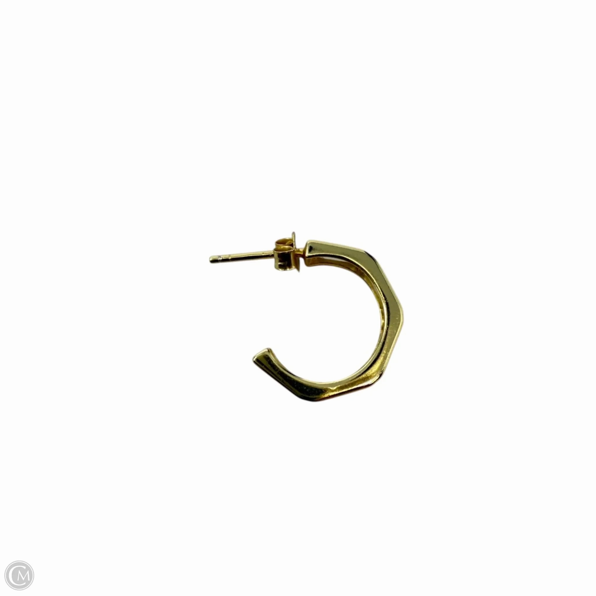Baguette CZ Gold Over Sterling Small Hoop Earrings  By Unbranded