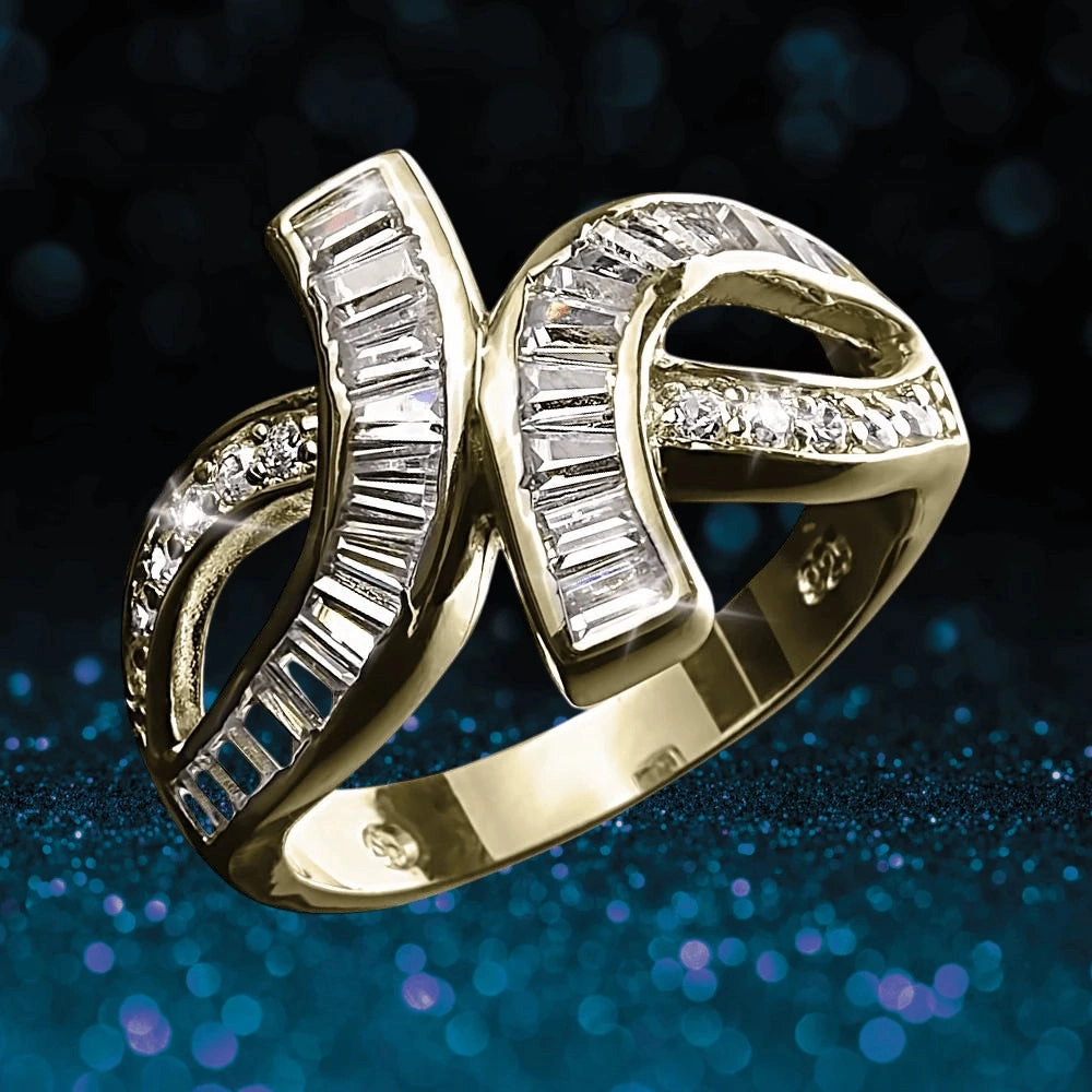 Baguette Twist Ring Gold