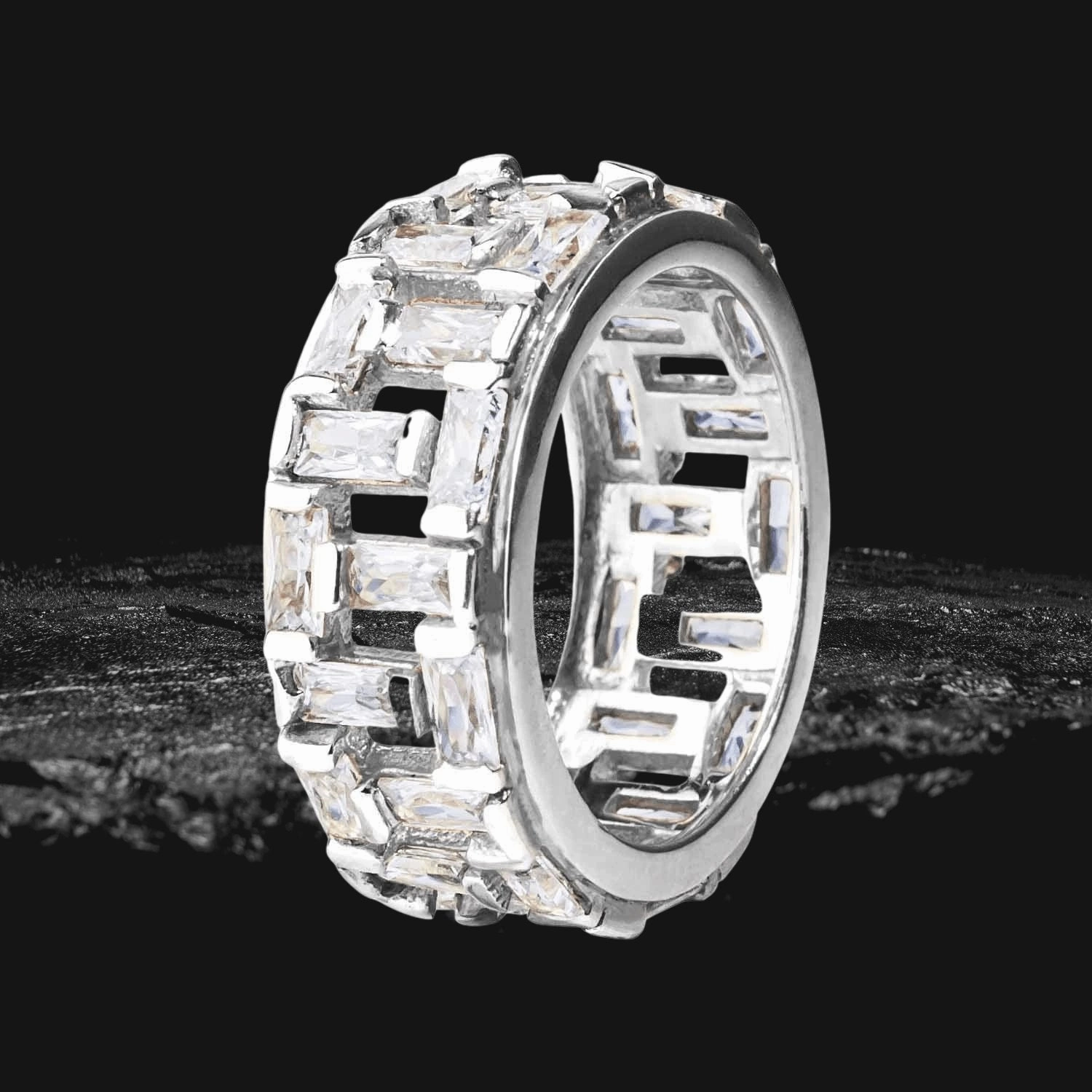 Bamboo Bay Rhodium Eternity Ring