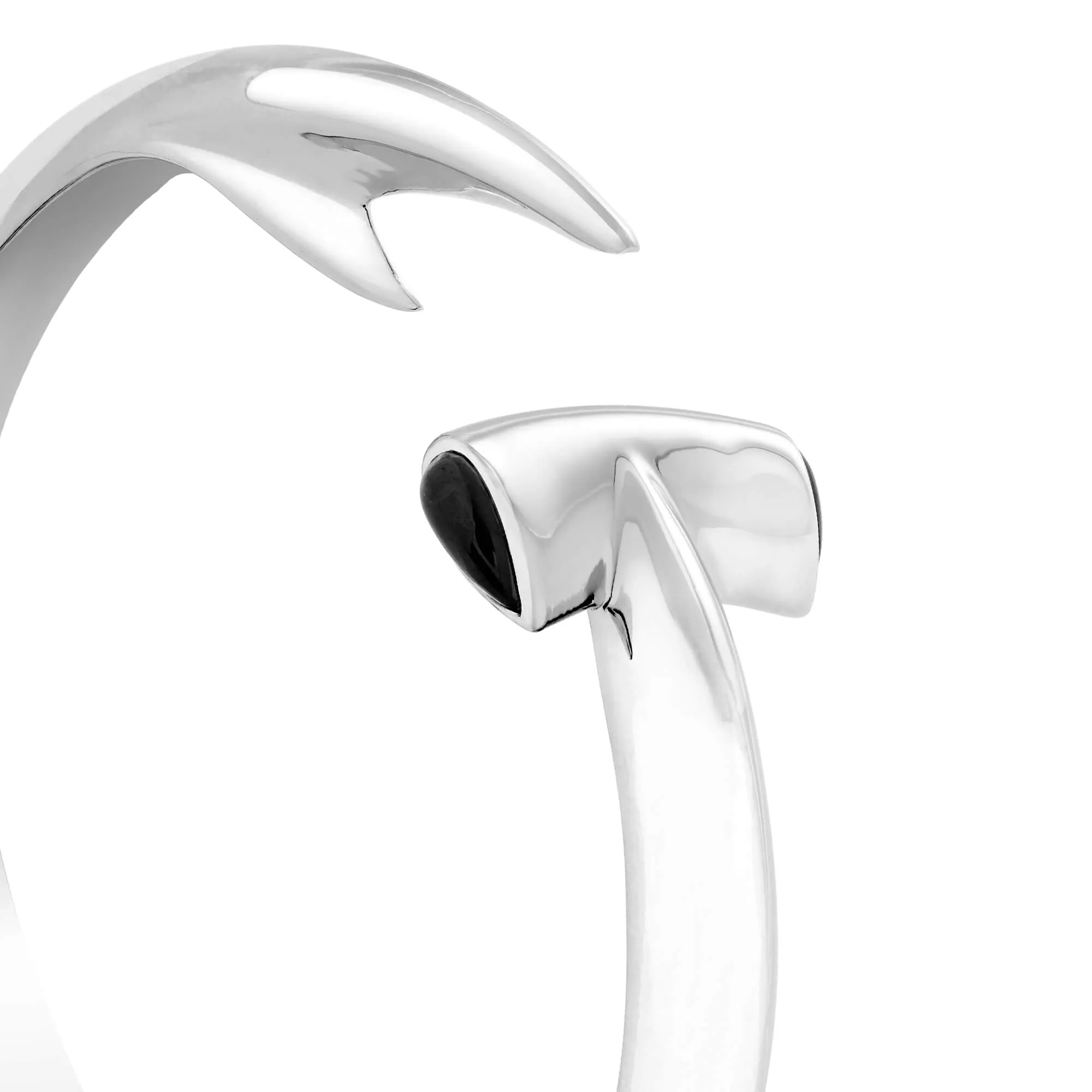 Black Spinel Hammerhead Bangle Bracelet