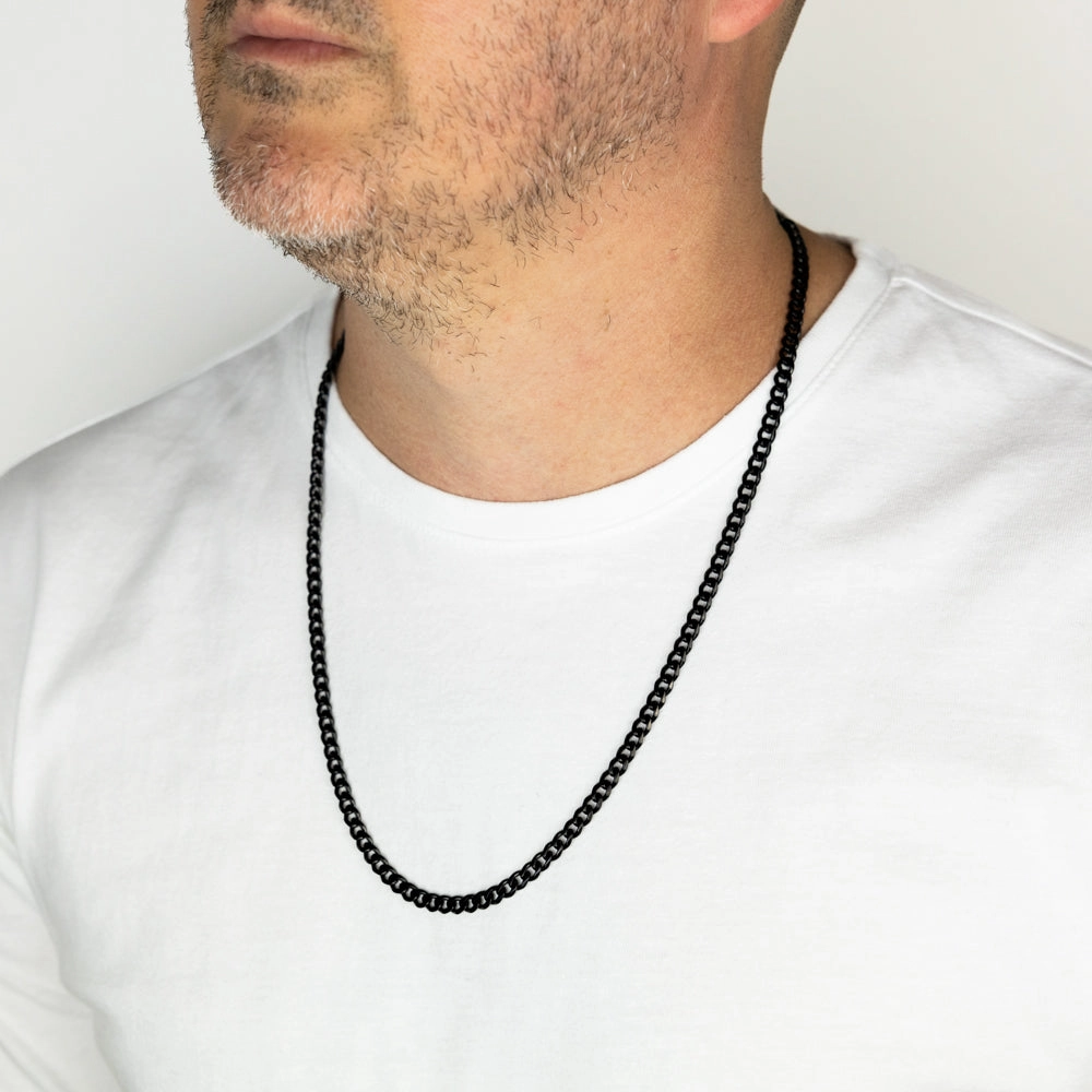 Black Stainless-Steel Curb 60cm Chain