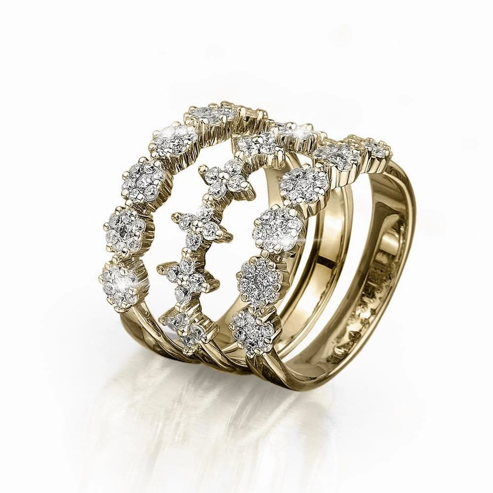 Blossom Trio Stacking Rings