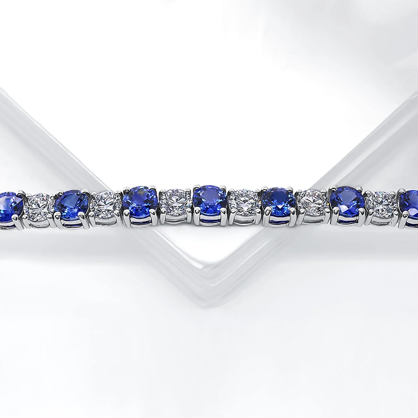 Blue Sapphire & Diamond Bracelet