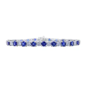 Blue Sapphire & Diamond Bracelet