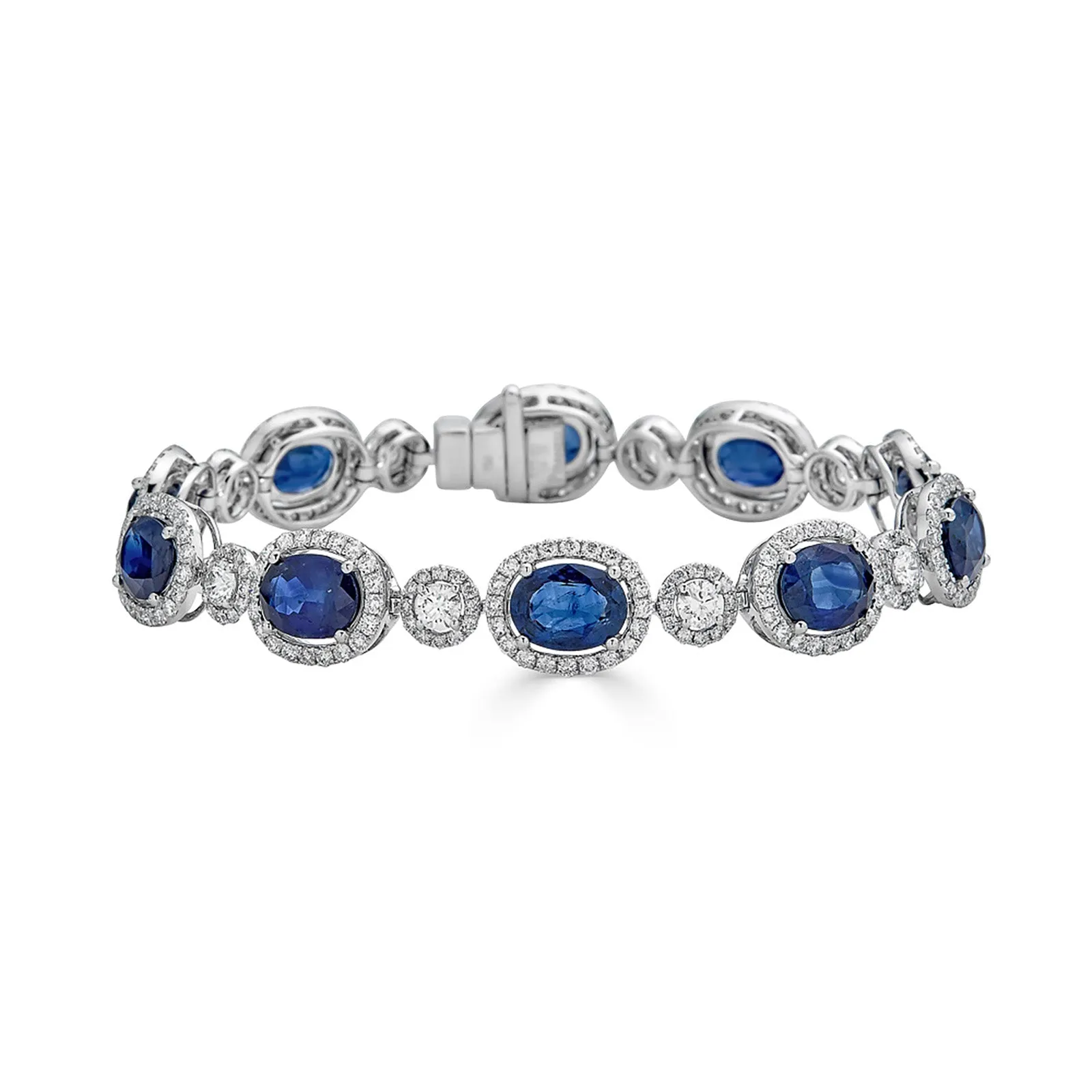 Blue Sapphire and Diamond Bracelet