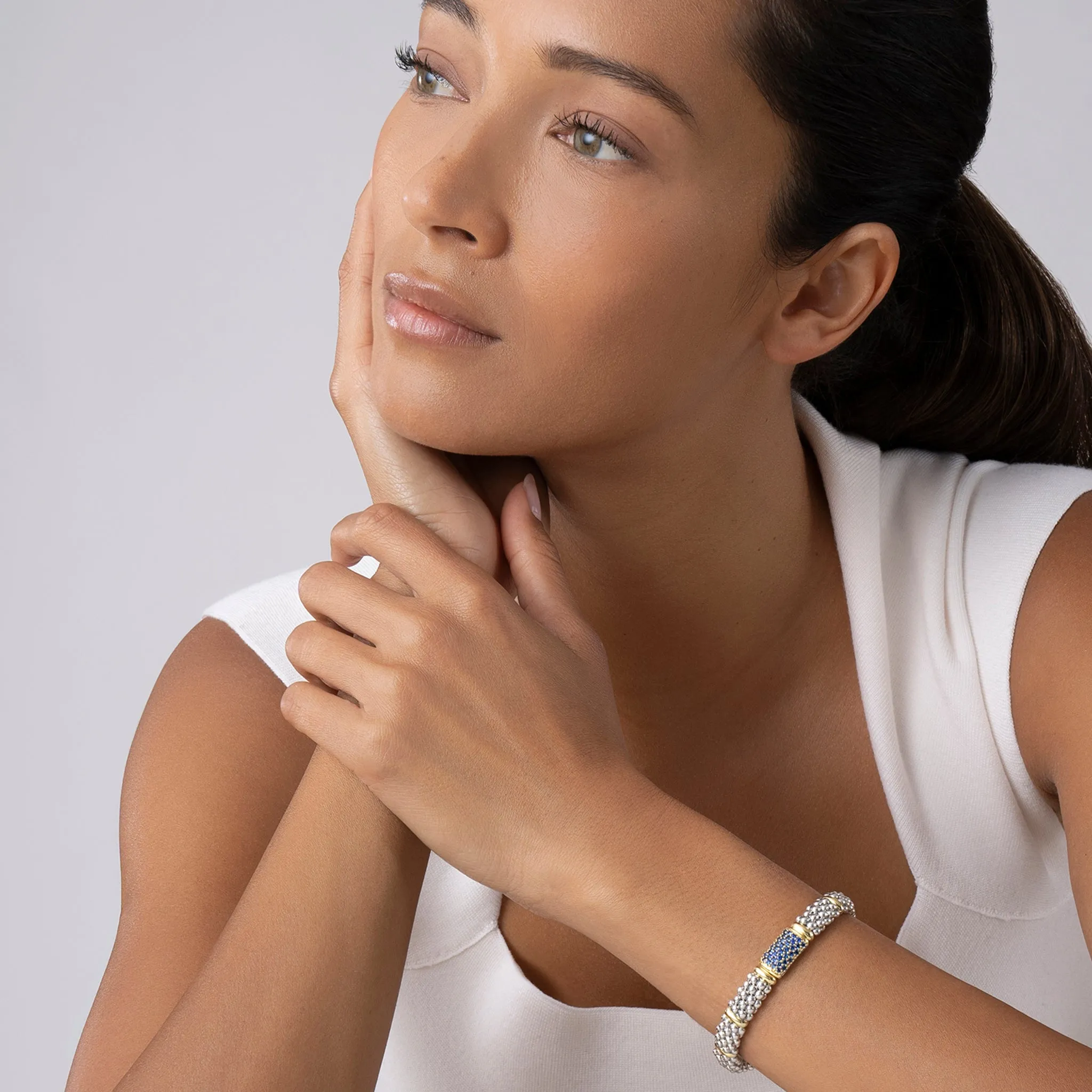 Blue Sapphire Caviar Bracelet | 9mm (Size M)