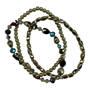 Bracelet Beaded By Clothes Mentor In Gold, Size:03 Piece Set
