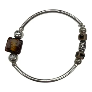 Bracelet Beaded By Cmf In Brown & Silver