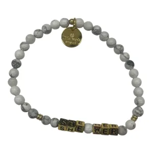Bracelet Beaded By Cmf In Gold & White