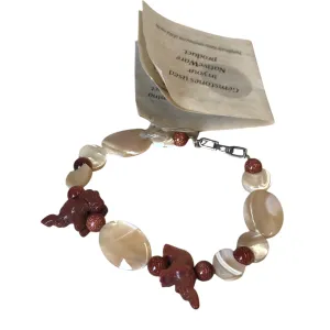 Bracelet Beaded By NativeWare In Brown & Cream