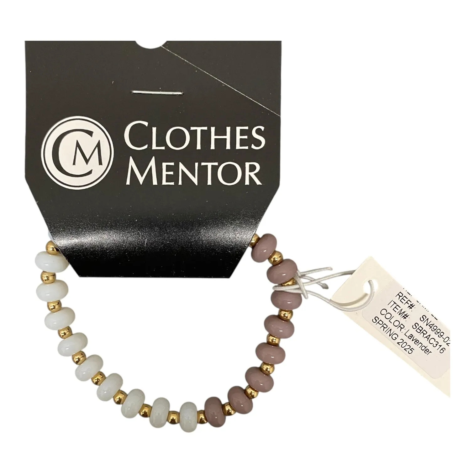 Bracelet Beaded By Simply Noelle In Purple & White