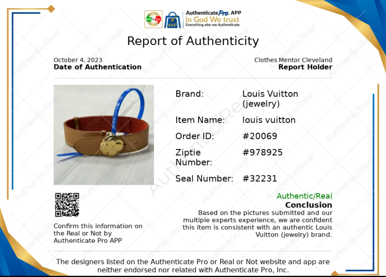 Bracelet Luxury Designer By Louis Vuitton In Brown & Gold