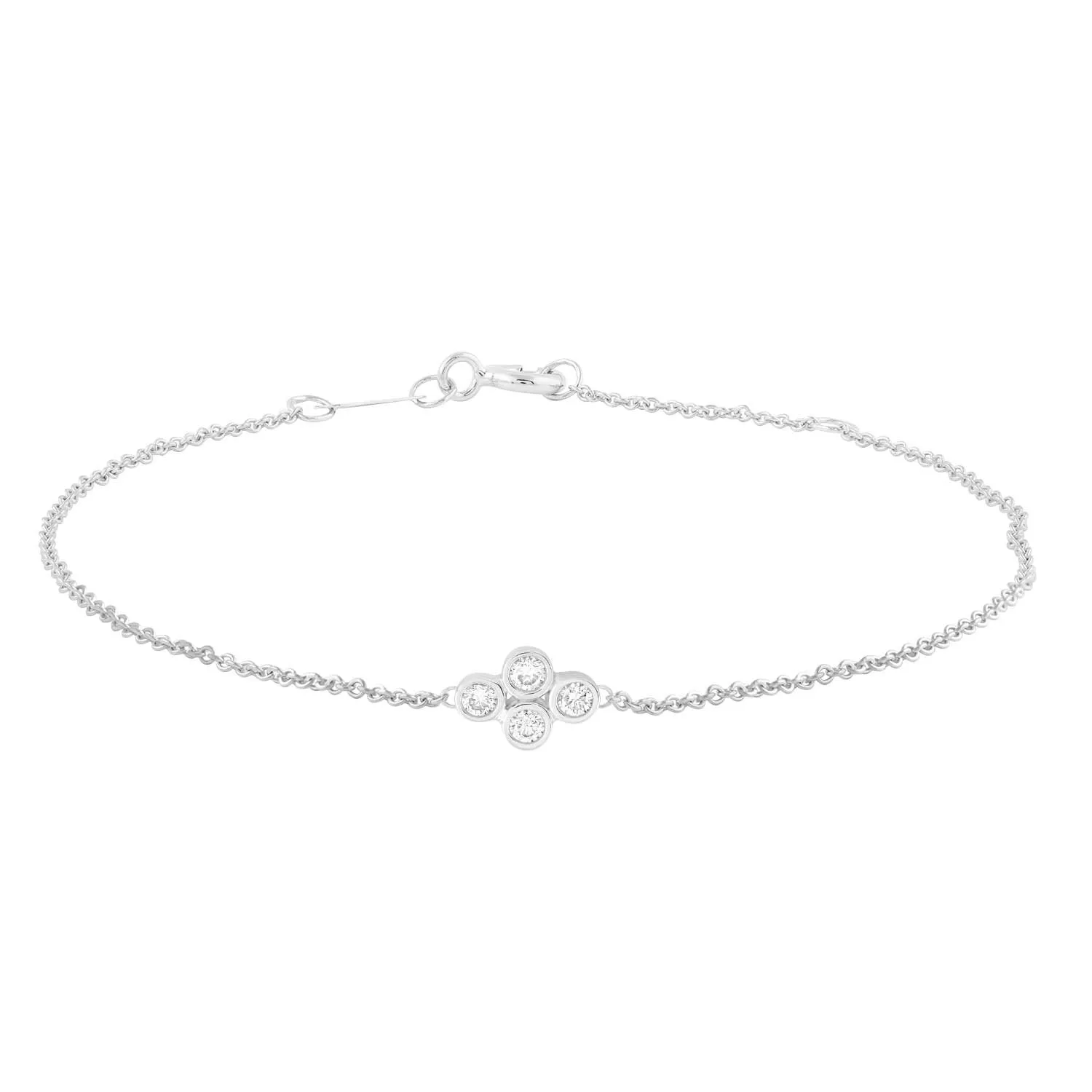 Bracelet with 0.15ct Diamonds In 9K White Gold