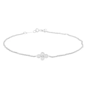 Bracelet with 0.15ct Diamonds In 9K White Gold
