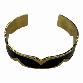 Bracelet Bangle By Clothes Mentor In Black & Gold