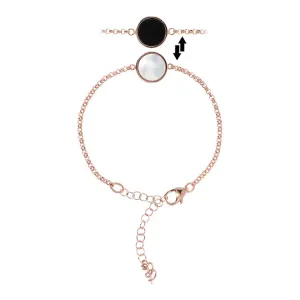 Bronzallure Alba Black Onyx/White Mop Bracelet 16.5 5cm