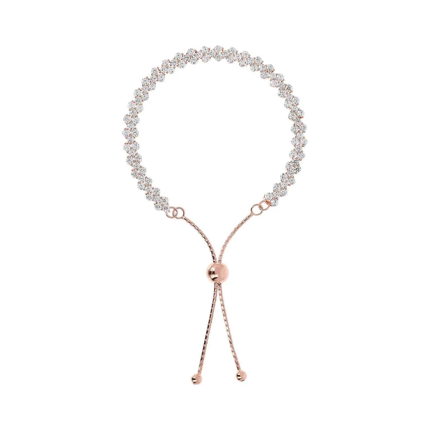 Bronzallure Altissima White Cubic Zirconia Tennis Bracelet