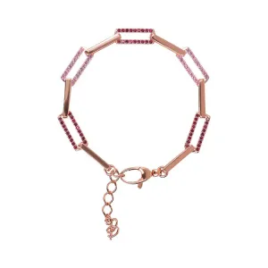 Bronzallure Miss Bronzallure Rose Cubic Zirconia Paper Link Bracelet 18 2.5cm
