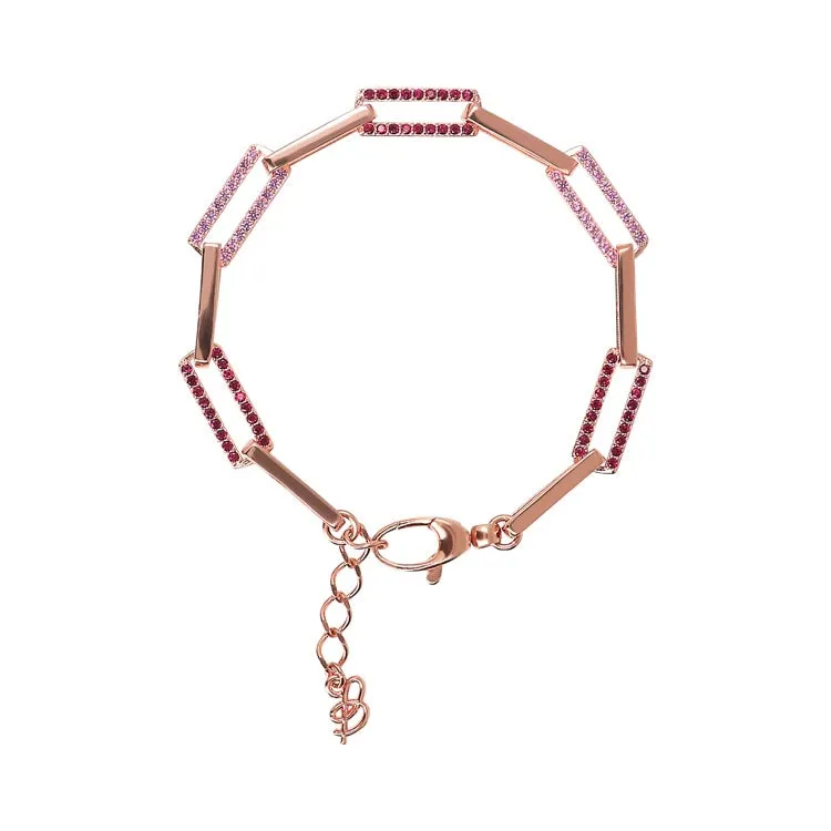 Bronzallure Miss Bronzallure Rose Cubic Zirconia Paper Link Bracelet 18 2.5cm
