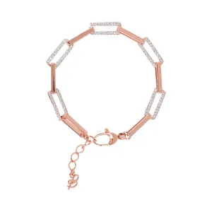 Bronzallure Miss Bronzallure White Cubic Zirconia Paper Link Bracelet 18 2.5cm
