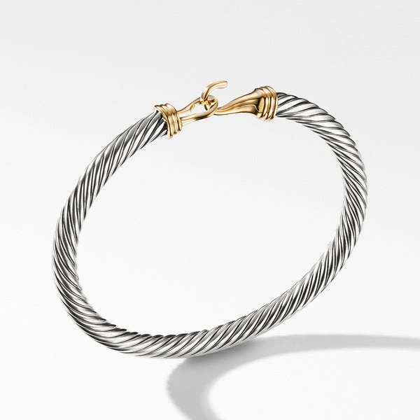 Buckle Bracelet in Sterling Silver with 14K Yellow Gold