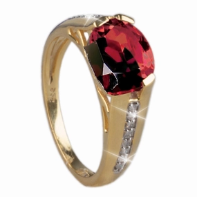 Cherished 10K Gold Garnet Ring