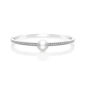 Classic White South Sea Cultured Pearl and Diamond Bracelet