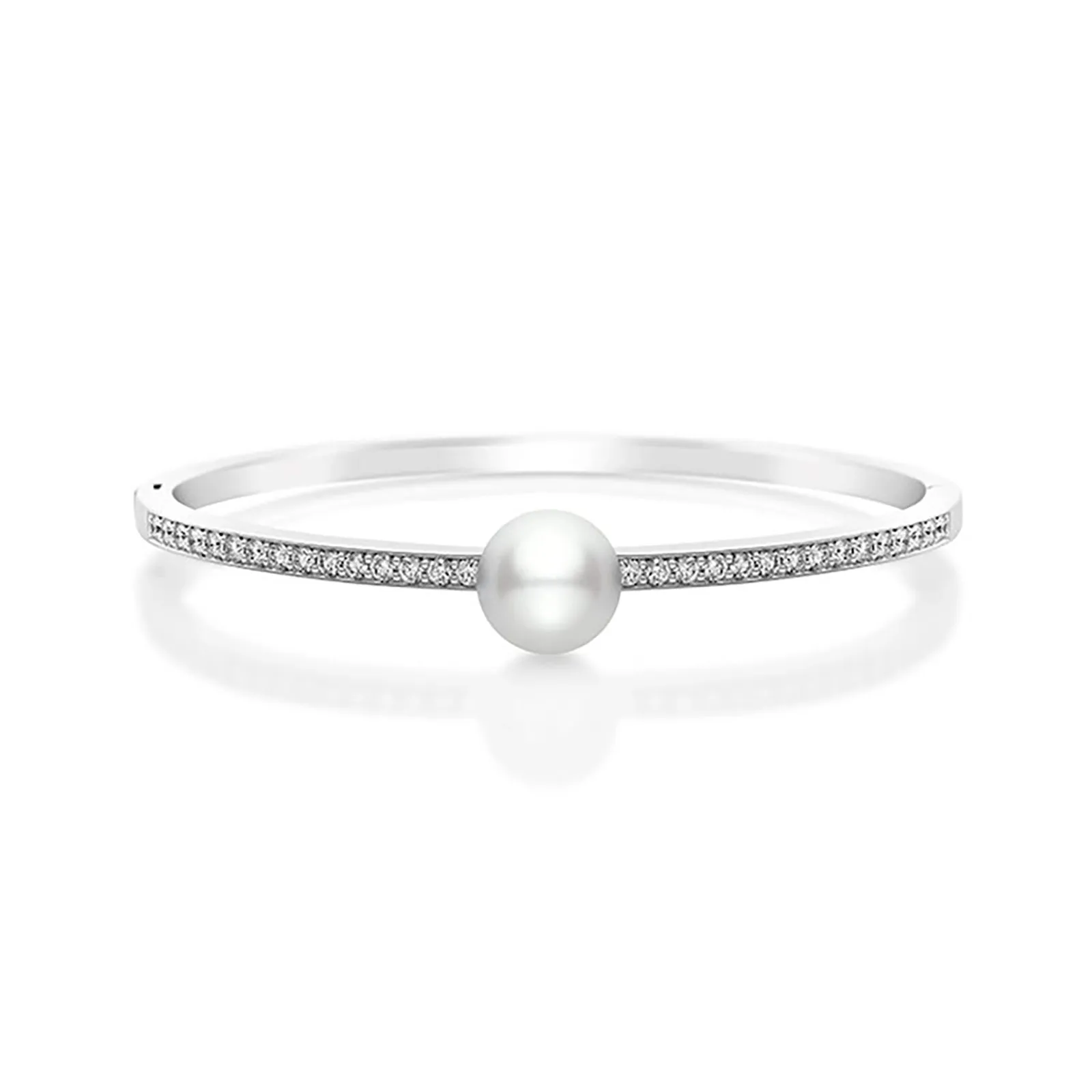 Classic White South Sea Cultured Pearl and Diamond Bracelet