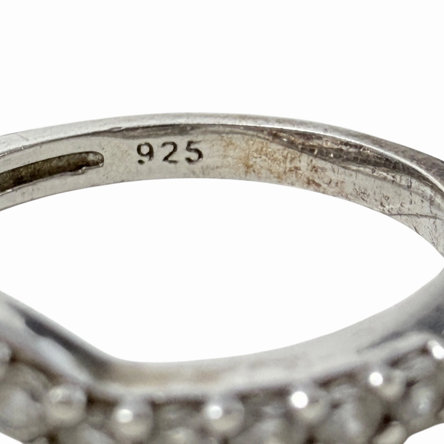 Clear Stine & Sterling Silver Contour Band Ring By Clothes Mentor