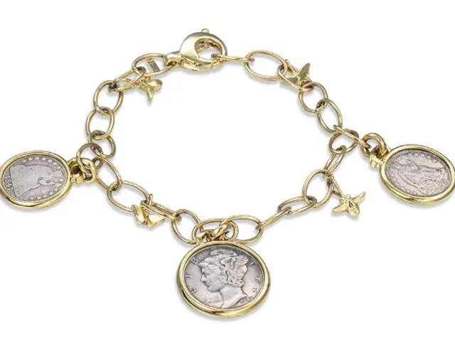 Coin, Butterfly and Bee Bracelet
