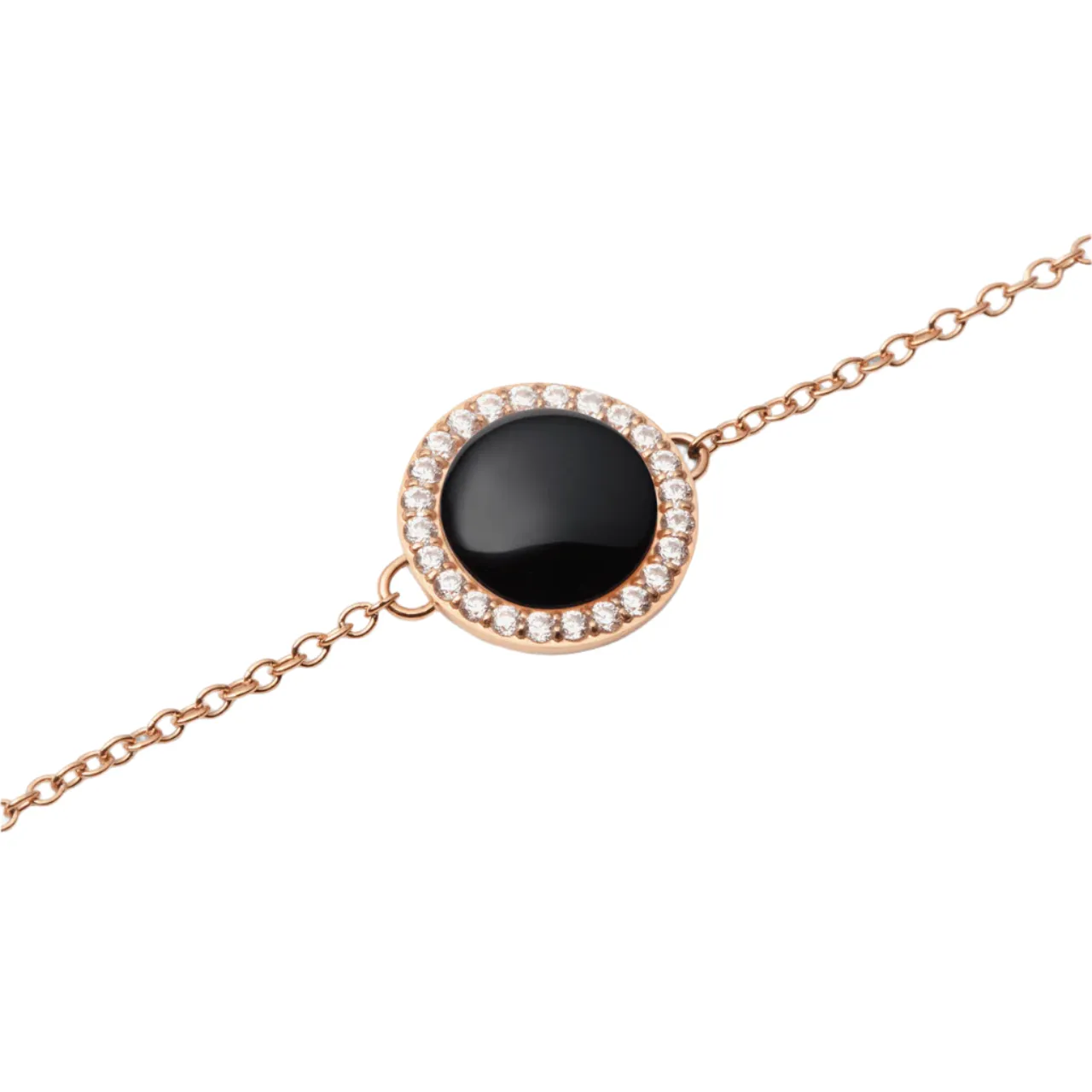 Daniel Wellington Audrey Black Agathe Rose Gold Bracelet DW00401432