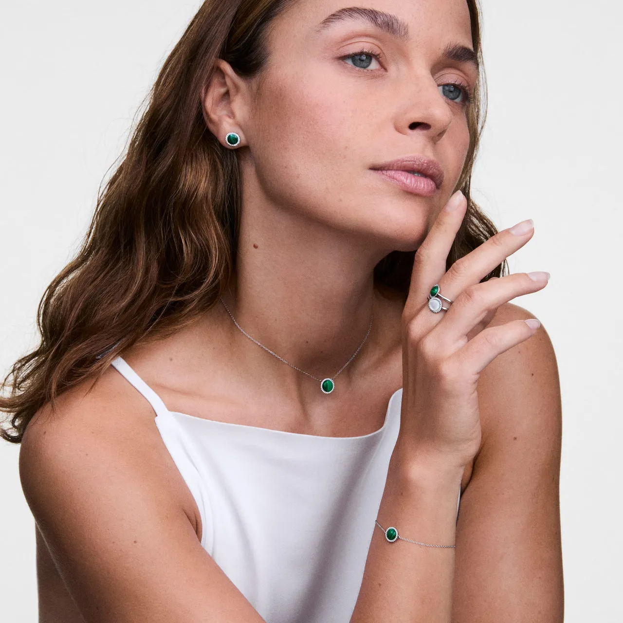 Daniel Wellington Audrey Malachite Silver Bracelet DW00401437