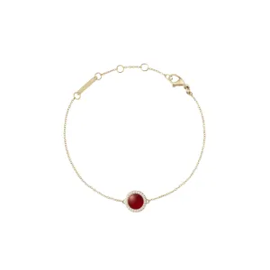 Daniel Wellington Audrey Red Agathe Gold Bracelet DW00401422