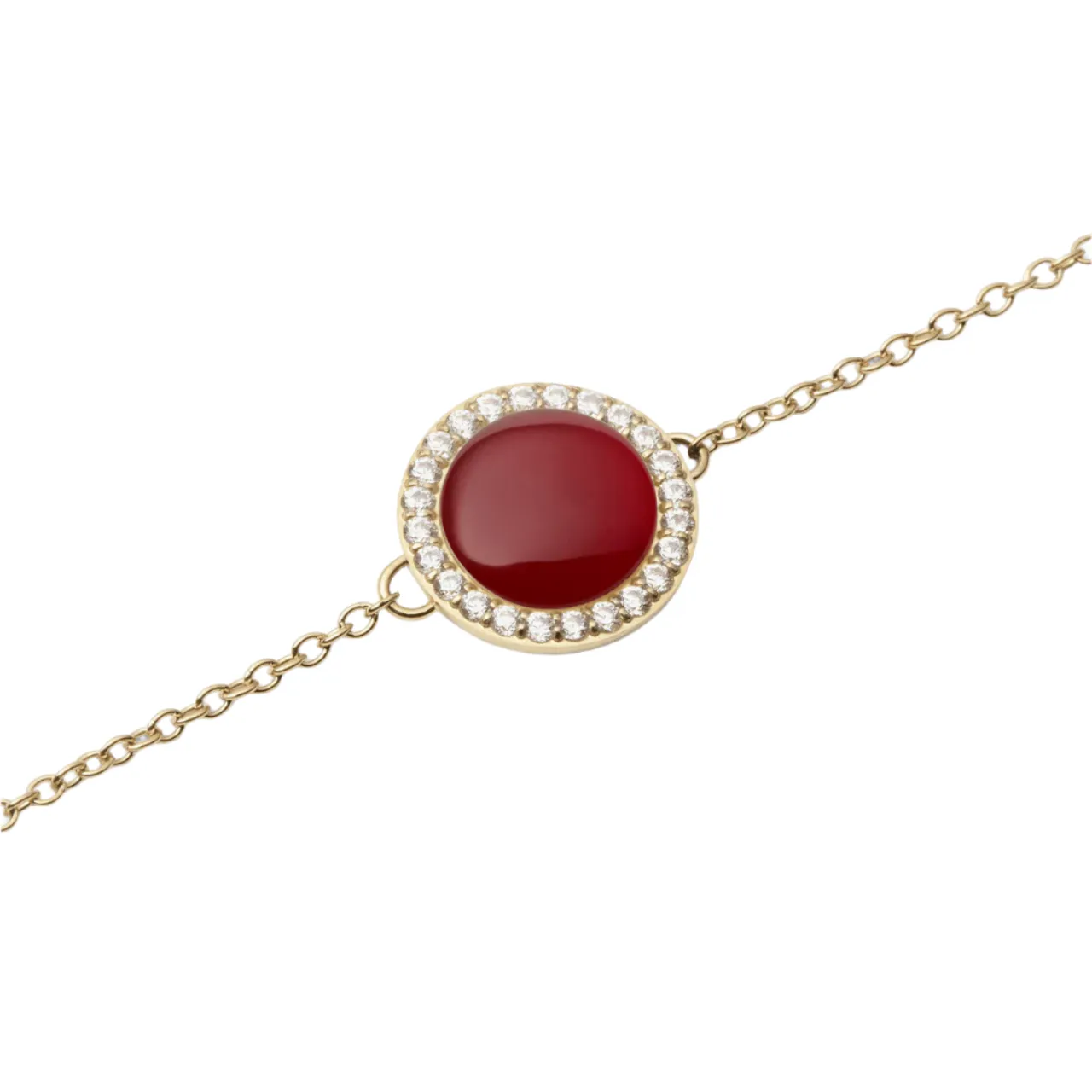 Daniel Wellington Audrey Red Agathe Gold Bracelet DW00401422