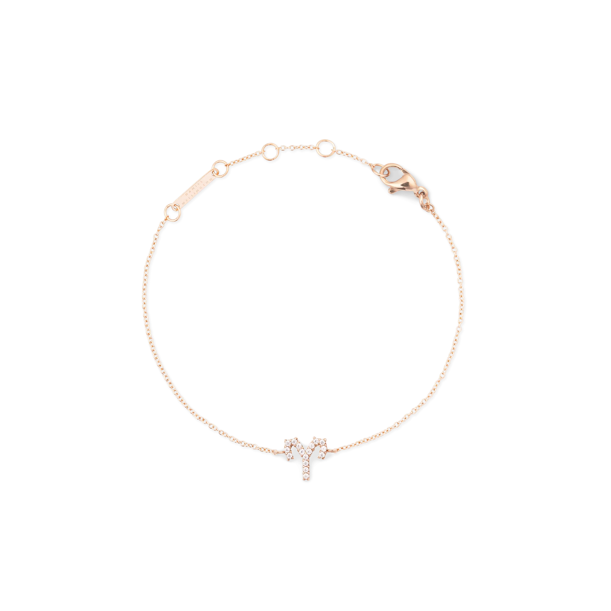 Daniel Wellington Crystal Zodiac Chain Bracelet Rose Gold