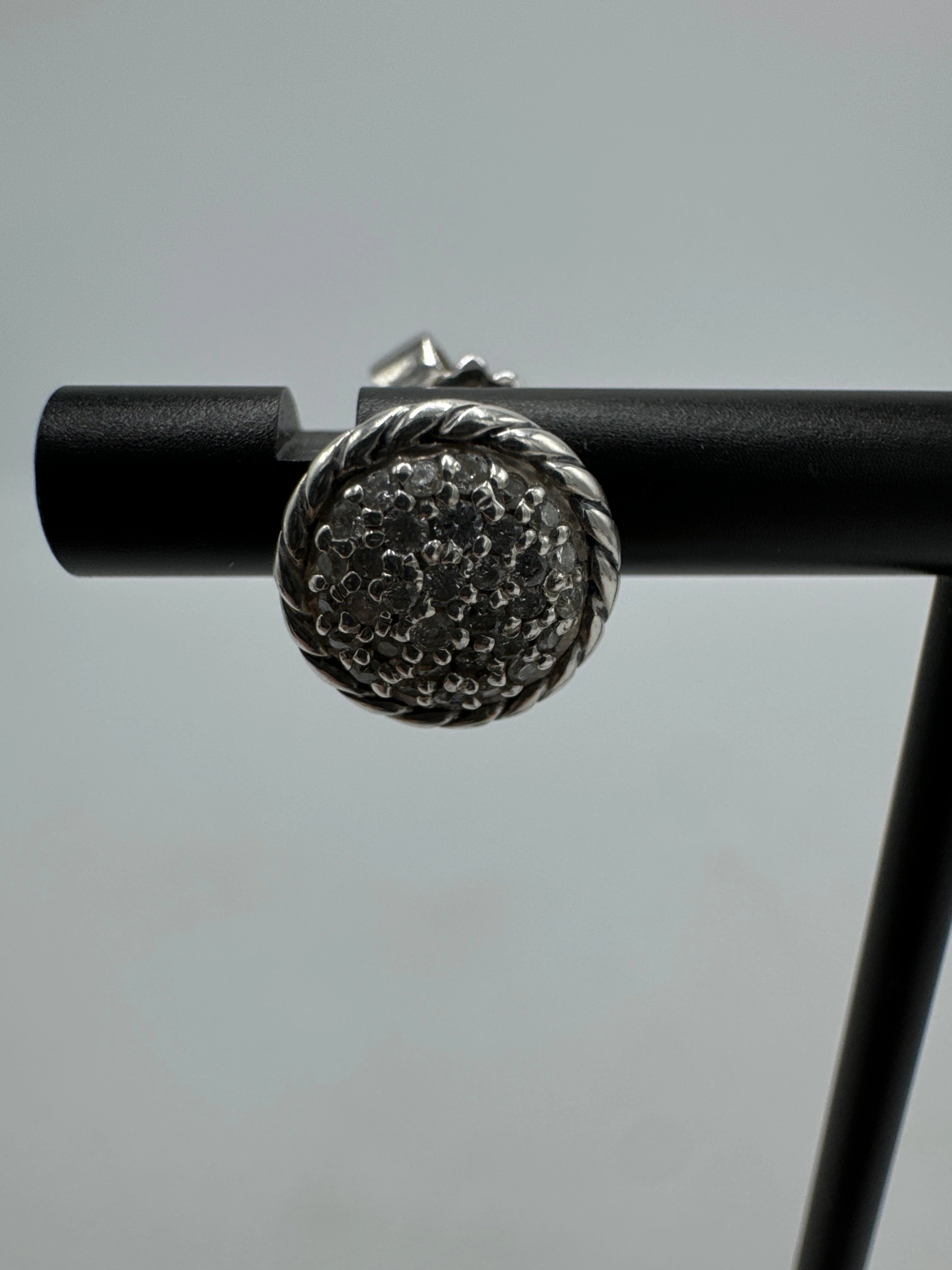 David Yurman Petite Pave Stud Diamond Luxury Designer Earrings