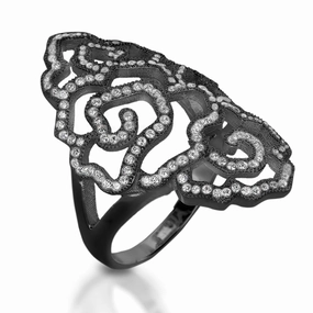 Desert Rose Black Ring
