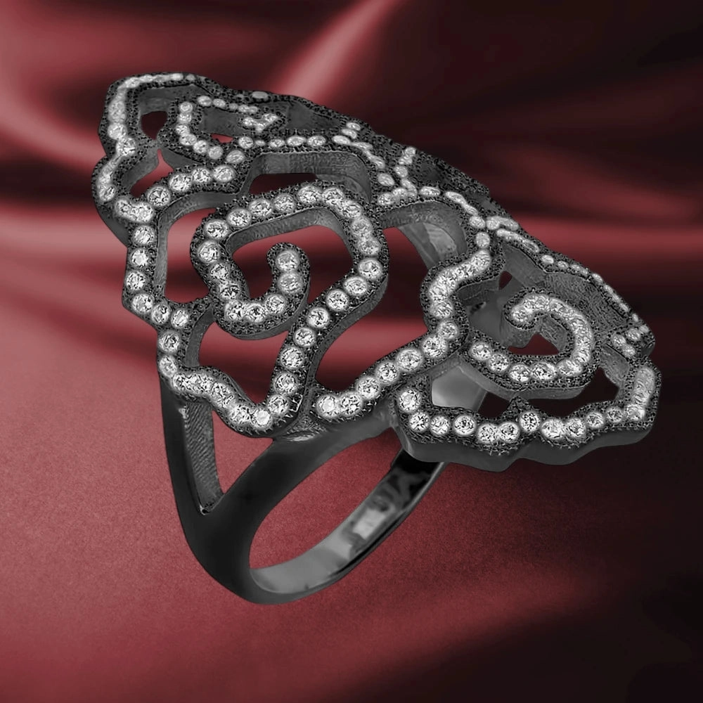 Desert Rose Black Ring