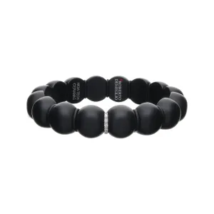 Diamond and Black Ceramic Dama Stretch Bracelet
