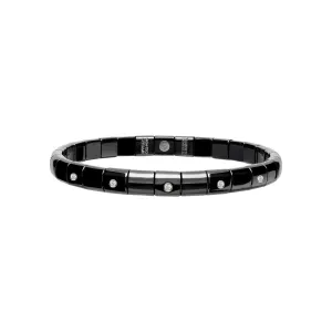 Diamond and Black Ceramic Pura Stretch Bracelet