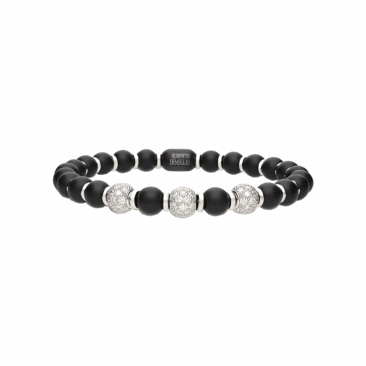 Diamond and Black Ceramic Sfera Bracelet